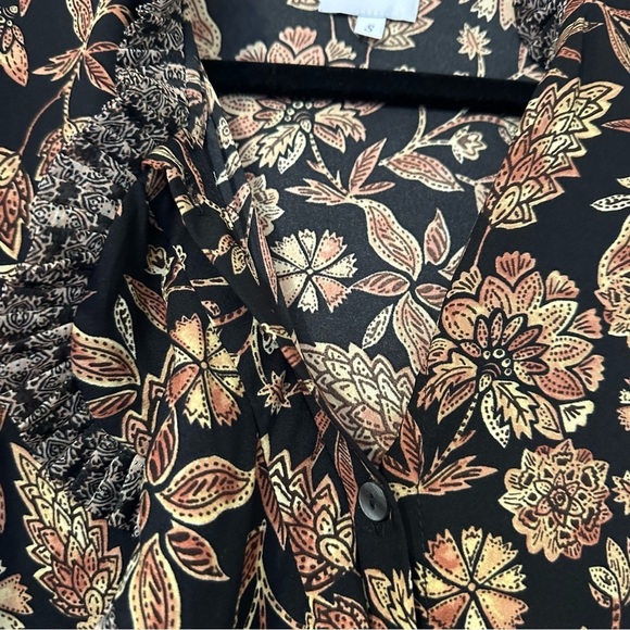 MISA Garance Top in Gilded Paisley Ruffles Black Size Small Womens - Picture 7 of 10